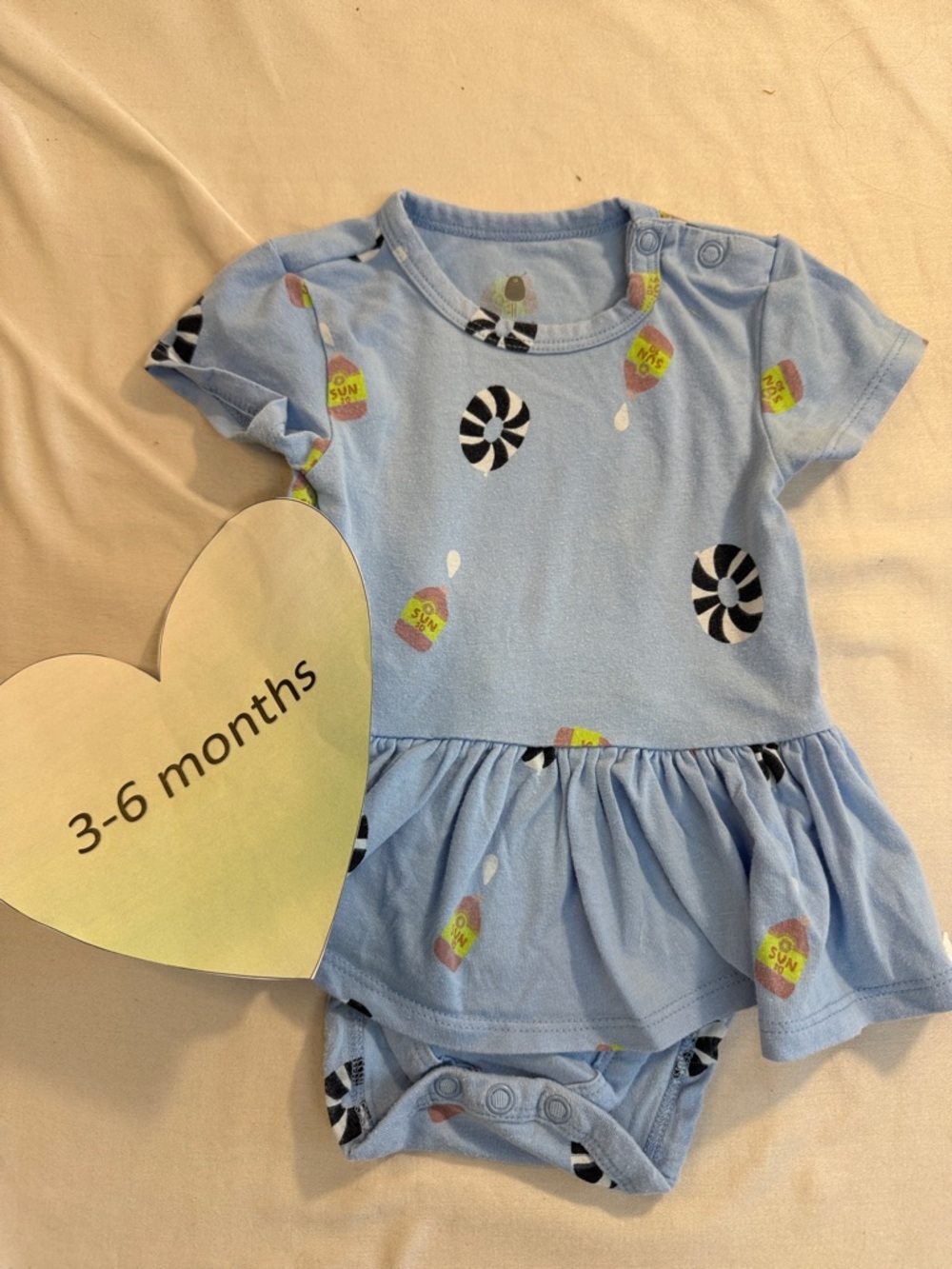 RISE Little Earthling - Blue Kids Onesie dress with Fun Print